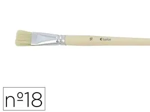 BROSSE PLATE O'COLOR POILS SOIE PORC Nº18 VIROLE ALUMINIUM MANCHE BOIS NATUREL LOT 10 UNITES