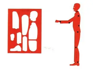 NORMOGRAPHE MINERVA Nº30 TRACE SILHOUETTE PILOTE MINI  MAXI ECHELLE 1:10 PLASTIQUE   COLORIS ORANGE