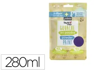 GOUACHE PEBEO TACTILCOLOR POUDRE A DILUER 2 EN 1 GOUACHE DOIGT 280ML GOUACHE LIQUIDE 500ML COLORIS VIOLET