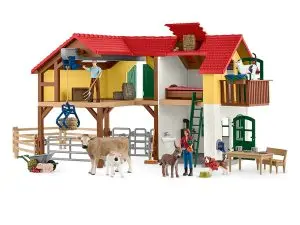 BOITE DE JEUX SCHLEICH FARM WORLD FERME AVEC ETABLE ET ANIMAUX
