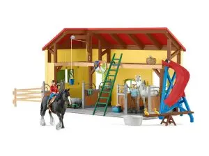 BOITE DE JEUX SCHLEICH FARM WORLD ECURIE AVEC GRENIER A FOIN ET ANIMAUX