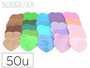 GOMMETTE SENSORIELLE SODERTEX FORME COEUR TEXTURES ASSORTIESDIAMETRE 3,5CM COLORIS ASSORTIS PACK 50 UNITES