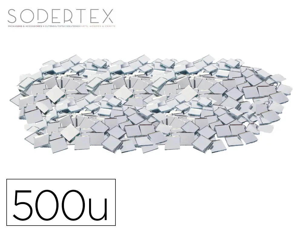 GOMMETTE SODERTEX MOSAIQUE MIROIR 1,3X1,3CM SACHET 500 UNITES