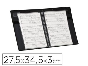 CLASSEUR PORTE-PARTITIONS VIQUEL ADAGIO VOCALYZ PP 12/10E 4 ANNEAUX LANIERE MAINTIEN OUVERTURE SANGLE MAIN AU DOS NOIR