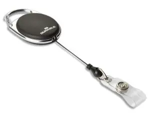 ENROULEUR STYLE DURABLE AVEC LANIERE BOUTON-PRESSION LACET 80M COLORIS NOIR BTE 10