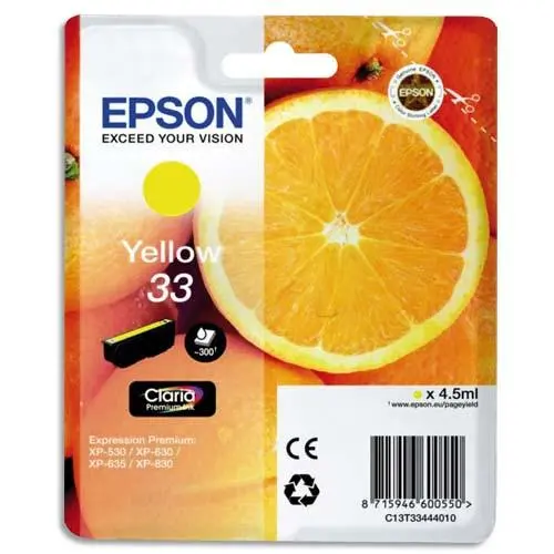 CARTOUCHE EPSON T3344 JET D'ENCRE ORANGE CLARIA COULEUR JAUNE