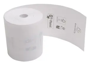 BOBINE THERMIQUE EXACOMPTA TICKETS CAISSE 1 PLI 80X72MM 76M 48GR SANS PHENOL PLASTIQUEBOITE DE 10
