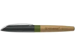 STYLO-PLUME STABILO GROW CORPS BOIS DE CHENE TRAIT     0,5MM ENCRE BLEUE COLORIS     VERT MOUSSE
