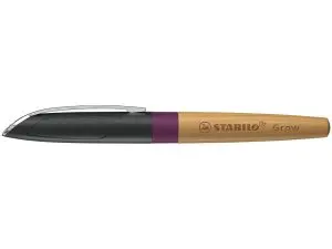 STYLO-PLUME STABILO GROW CORPS BOIS DE CERISIER TRAIT  0,5MM ENCRE BLEUE COLORIS     VIOLET PRUNE