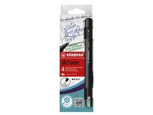 STYLO-FEUTRE STABILO DRIVER POINTE FINE TRAIT 0,4MM       COLORIS ASSORTIS ETUI CARTON  4 UNITES