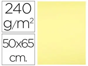 PAPIER CARTONNÉ LIDERPAPEL DESSIN TRAVAUX MANUELS 240G/M2 50X65CM UNICOLOR JAUNE MOYEN