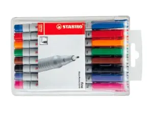 STYLO-FEUTRE STABILO OHP PEN SOLUBLE POINTE FINE 0.7MM MULTI-SUPPORTS EFFAÇABLE GRIP ERGONOMIQUE POCHETTE ASSORTIE 8U