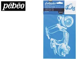 POCHOIR TEXTILE PÉBÉO SCOOTER RÉUTILISABLE FORMAT DIN A5