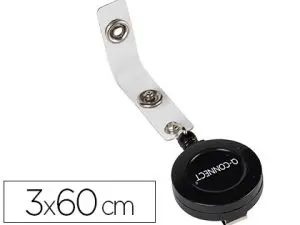 ENROULEUR Q-CONNECT 60CM AVEC PINCE MÉTALLIQUE POUR BADGES 30X60MM