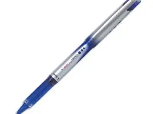 ROLLER PILOT VBALL GRIP ÉCRITURE MOYENNE 0.7MM POINTE ACIER INOXYDABLE NIVEAU ENCRE LIQUIDE VISIBLE GRIP CAOUTCHOUC BLEU