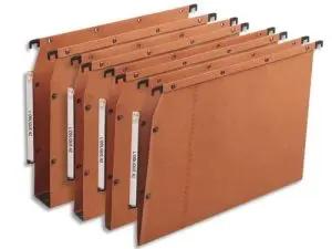 DOSSIER SUSPENDU L'OBLIQUE AZV ULTIMATE KRAFT 240G ARMOIRE ENTRAXE 330MM H275MM FOND 30 PORTE-ÉTIQUETTE BOÎTE 25 UNITÉS