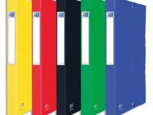 BOITE CLASSEMENT ELBA EUROFOLIO CARTE GRAINEE 600G 7/10E A4+ DOS 25MM 3 RABATS ELAS ETIQ DORSALE ASSORTIS - PAQ DE 10 UN