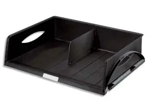 CORBEILLE À COURRIER MAXI LEITZ JUMBO PLASTIQUE INTERCALAIRE CENTRAL AMOVIBLE A3/A4 490X125X385MM COLORIS NOIR
