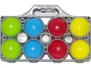 BOULE DE PÉTANQUE PLASTICO ROTOTECH EN PVC RIGIDE DIAMÈTRE 80MM + COCHONNET SET DE 8 UNITÉS