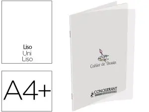 CAHIER AGRAFÉ CONQUÉRANT CLASSIQUE COUVERTURE POLYPROPYLÈNE A4+ 24X32CM 96 PAGES 120G UNI INCOLORE