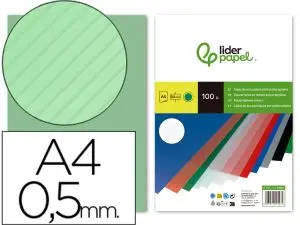 PLAT COUVERTURE LIDERPAPEL PPL RAYÉ LIGNES DIAGONALES 0.5MM A4 DOSSIER RELIURE COLORIS VERT BOÎTE 100 UNITÉS