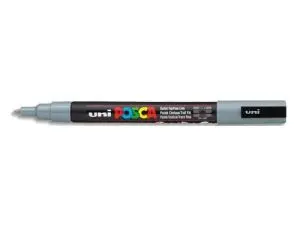 MARQUEUR POSCA PC3M BASE EAU POINTE CONIQUE FINE 0,9-1,3MM SANS ODEURS/ALCOOL/SOLVANT    TOUS SUPPORTS COLORIS GRIS