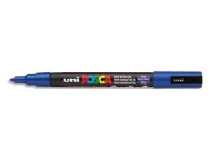 MARQUEUR POSCA PC3M BASE EAU POINTE CONIQUE FINE 0,9-1,3MM SANS ODEURS/ALCOOL/SOLVANT    TOUS SUPPORTS COLORIS BLEU