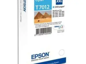 CARTOUCHE EPSON T7012 JET D'ENCRE C13T70124010 COULEUR CYAN HAUTE CAPACITÉ 3400P