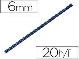 ANNEAU PLASTIQUE À RELIER FELLOWES DOS ROND CAPACITÉ 20F 6MM DIAMÈTRE 300MM LONGUEUR COLORIS BLEU BOÎTE 100 UNITÉS