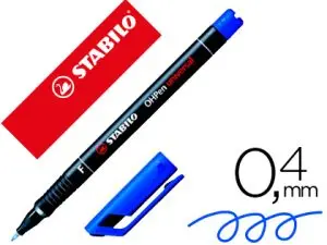 STYLO-FEUTRE STABILO OHP PEN PERMANENT POINTE EXTRA FINE 0.4MM ENCRE INDÉLÉBILE MULTI-SUPPORTS AGRAFE COLORIS BLEU