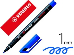 STYLO-FEUTRE STABILO OHP PEN PERMANENT POINTE MOYENNE 1MM ENCRE INDÉLÉBILE MULTI-SUPPORTS AGRAFE COLORIS BLEU