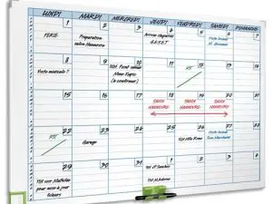 PLANNING NOBO GAMME PERFORMANCE MENSUEL MAGNÉTIQUE JOURS 7 COLONNES INDEX 1 COLONNE 5 ZONES 5 LIGNES/SEMAINE 90X60CM