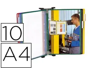 PUPITRE MURAL TARIFOLD PIVOTS MÉTAL A4 AVEC 10 POCHES COLORIS ASSORTIS