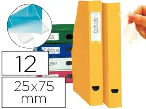 PORTE-ÉTIQUETTES TARIFOLD 3L ADHÉSIF 25x75MM + BRISTOLS PRÉDÉCOUPÉS 12 UNITÉS