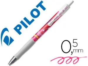 STYLO-BILLE PILOT G2 7 MIKA ÉDITION LIMITÉE BOUCHE ÉCRITURE MOYENNE ENCRE GEL RÉTRACTABLE CORPS TRANSLUCIDE ROSE
