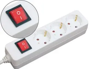 MULTIPRISE MEDIARANGE PARAFOUDRE 3 PRISES INTERRUPTEUR ON/OFF SÉCURITÉ ENFANT LONGUEUR CORDON 1.4M