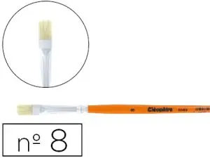 BROSSE PLATE CLÉOPÂTRE Nº8 SOIE DE PORC BOIS FSC VERNIS PROTECTEUR