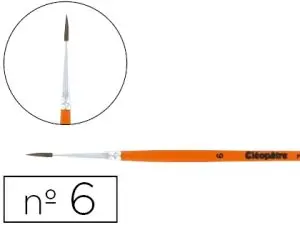 PINCEAU CLÉOPÂTRE Nº6 POILS DE PONEY BOIS FSC VERNIS PROTECTEUR