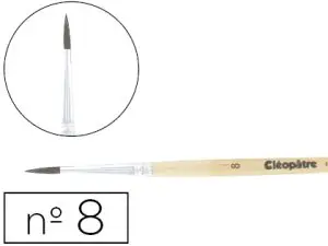 PINCEAU CLÉOPÂTRE Nº8 PETIT GRIS MÉLANGÉ BOIS FSC VERNIS PROTECTEUR