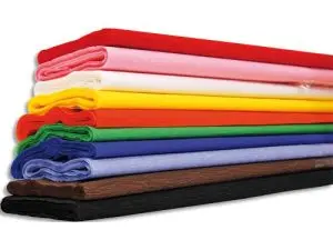 PAPIER CREPON CLAIREFONTAINE STANDARD 0,5X2M CREPAGE 40% COLORIS BLANC PAQUET 10 FEUILLES