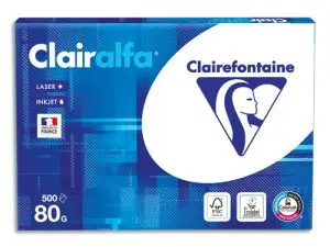 PAPIER CLAIREFONTAINE CLAIRALFA EXTRA BLANC A4 80G/M2 BLANCHEUR 170 OPACITÉ 93 RIGIDITÉ 135 500 FEUILLES