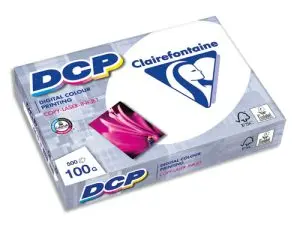 PAPIER CLAIREFONTAINE MULTIFONCTION LASER COULEUR DCP A4 100G/M2 BLANC SATINÉ PARFAITE OPACITÉ 500 FEUILLES