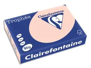 PAPIER COULEUR CLAIREFONTAINE TROPHÉE MULTIFONCTION A4 80G/M2 SAUMON PAQUET 500 FEUILLES