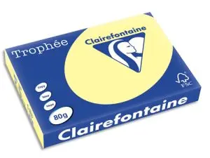 PAPIER COULEUR CLAIREFONTAINE TROPHÉE MULTIFONCTION A3 80G/M2 JAUNE CANARI PAQUET 500 FEUILLES