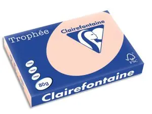 PAPIER COULEUR CLAIREFONTAINE TROPHÉE MULTIFONCTION A3 80G/M2 SAUMON PAQUET 500 FEUILLES