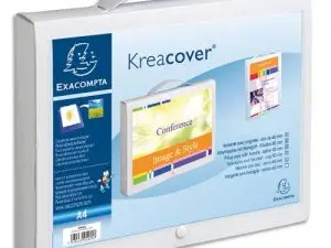 BOÎTE-VALISETTE EXACOMPTA POLYPROPYLÈNE 8/10E CLASSEMENT PERSONNALISABLE DOS 40MM POIGNÉE POSITIONNABLE COLORIS BLANC