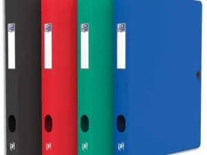 BOÎTE CLASSEMENT OXFORD MEMPHIS POLYPROPYLÈNE OPAQUE 7/10E DOS 40MM BOUTON PRESSION COLORIS ASSORTIS STANDARD