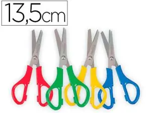 CISEAUX LIDERPAPEL SCOLAIRE GAUCHER LAMES ACIER INOXYDABLE POINTE ARRONDIE ANTI-COUPE 135MM