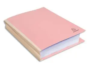 CHEMISE EXACOMPTA CARTE 240X320MM 320G DOCUMENTS A4 210X297MM SOUFFLET DOS TOILÉ 30MM COLORIS ROSE