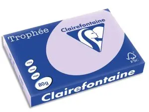 PAPIER COULEUR CLAIREFONTAINE TROPHÉE MULTIFONCTION A3 80G/M2 COULEURS VIVES LILAS PAQUET 500 FEUILLES